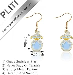 PLITI Cinderella Gift Princess Cinderella Fans Gift Crystal Shoes Earrings For Fairy Tale Princes... | Amazon (US)