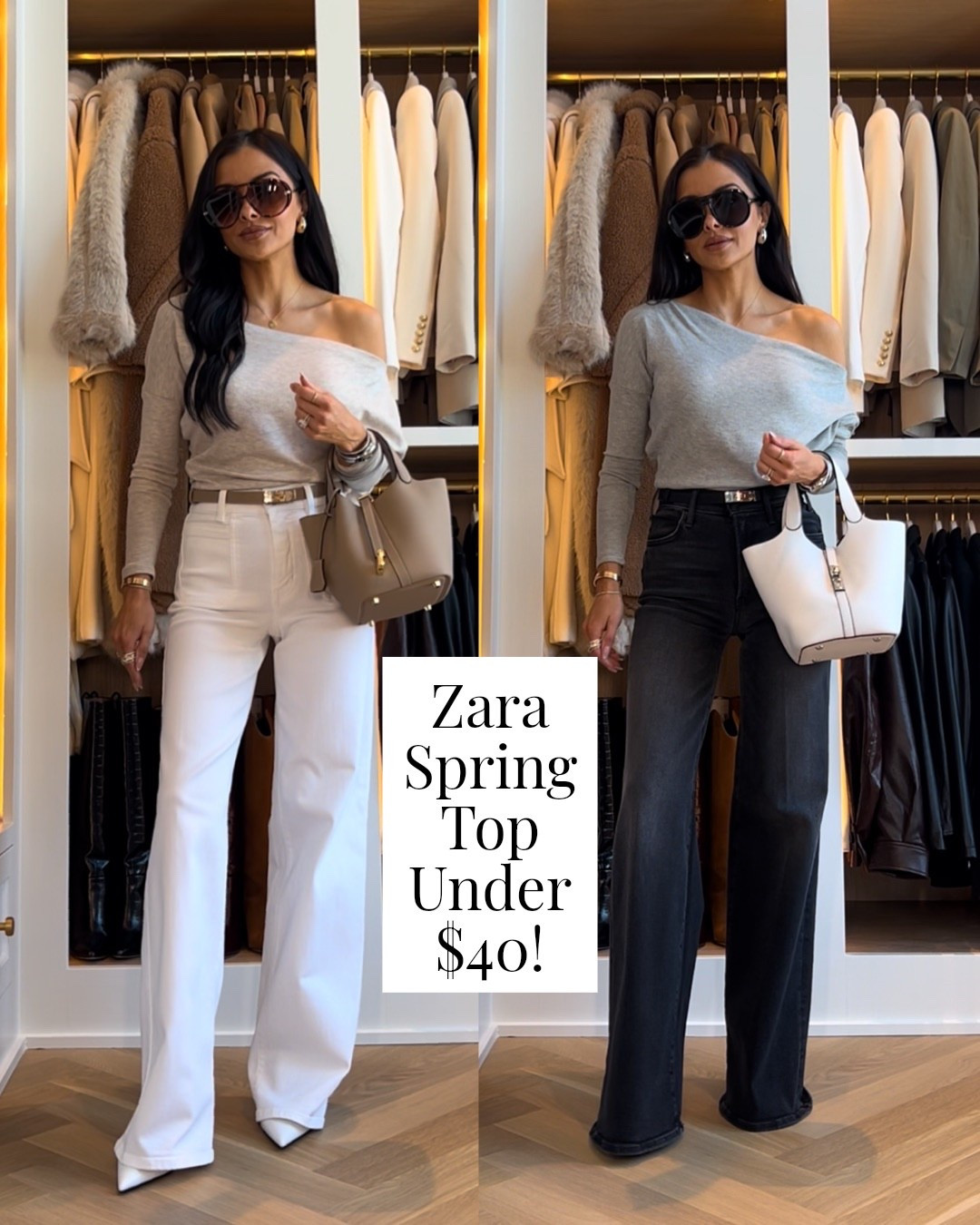 Zara spring outfit 
Zara off the shoulder top under $40
Frame white denim wearing 24
Mother black denim under $40
Amazon designer inspired handbag
Amazon Hermes inspired belt

#LTKootd #LTKOver40 #LTKPetite