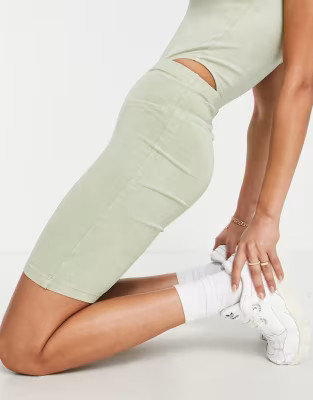 ASOS DESIGN washed legging shorts in lime | ASOS | ASOS (Global)