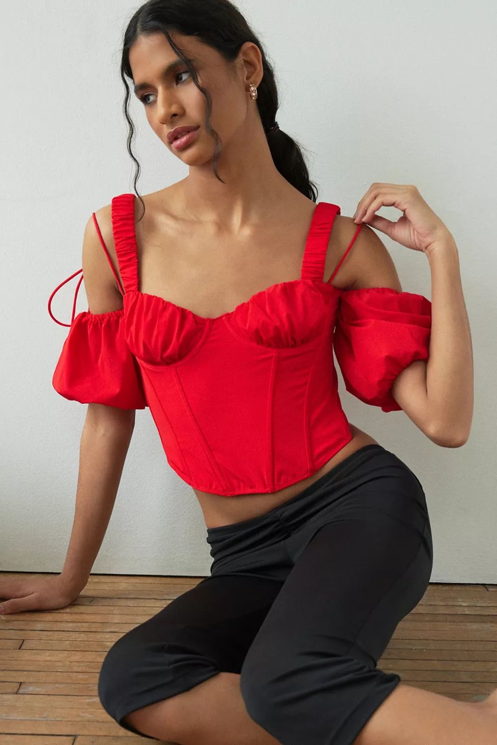 Wild Lovers X Out From Under Violet Puff Sleeve Corset | Urban Outfitters (US and RoW)
