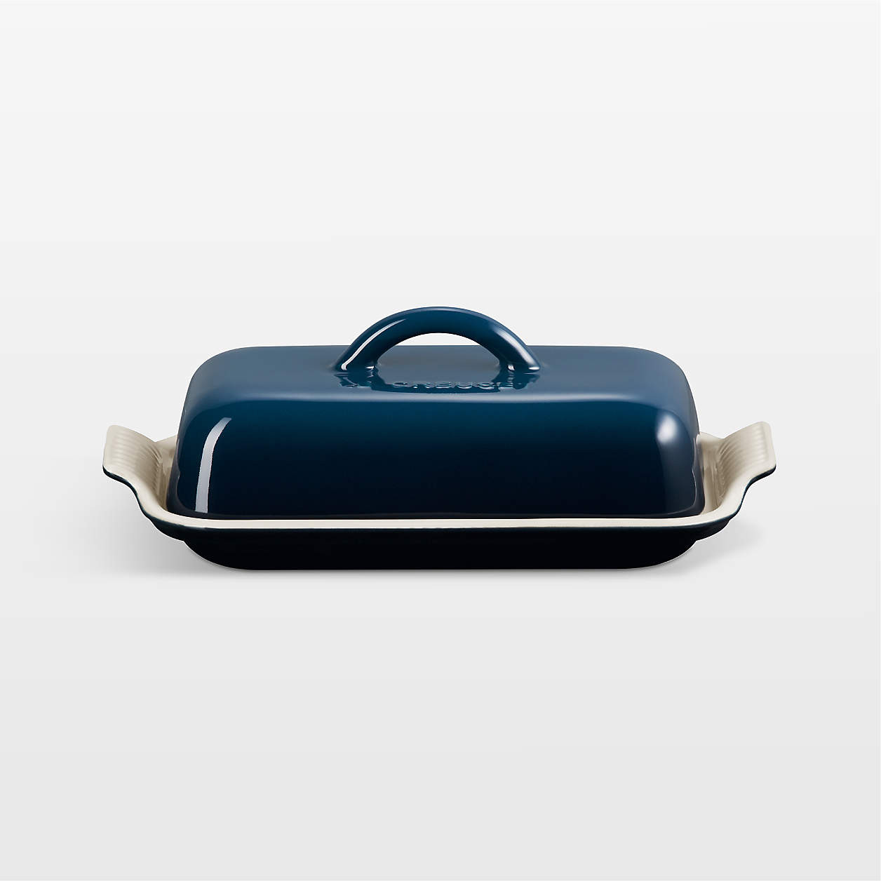 Le Creuset Heritage Nuit Ceramic Butter Dish + Reviews | Crate & Barrel | Crate & Barrel