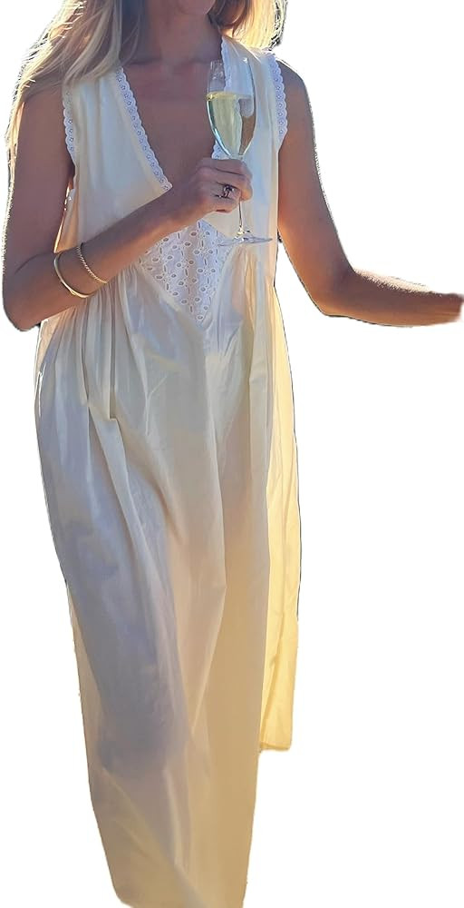 Women V Neck Maxi Dress Boho Flowy Long Dress Floral Loose Fit Summer Sundress Y2K Going Out Beac... | Amazon (US)