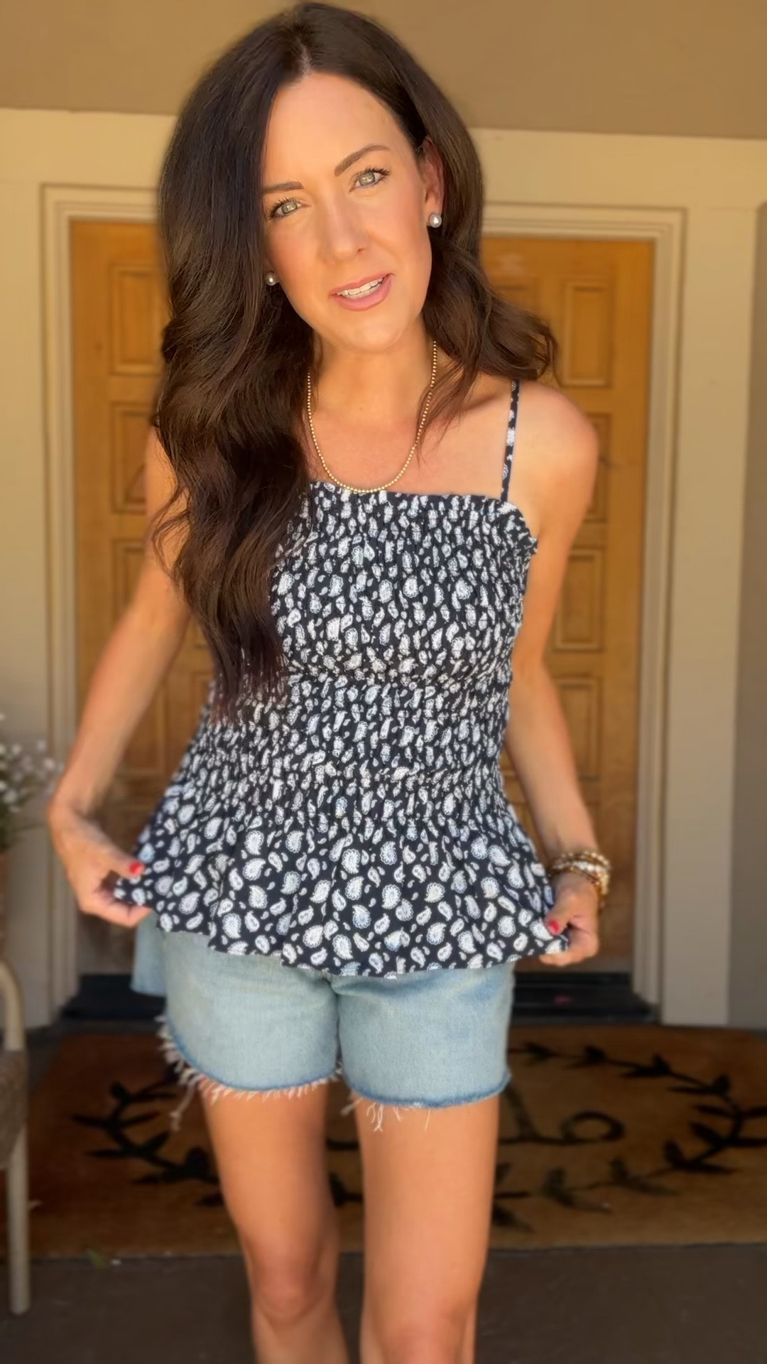 Small tank—adjustable straps
Denim shorts run tts

#LTKootd #LTKSeasonal #LTKmomlife