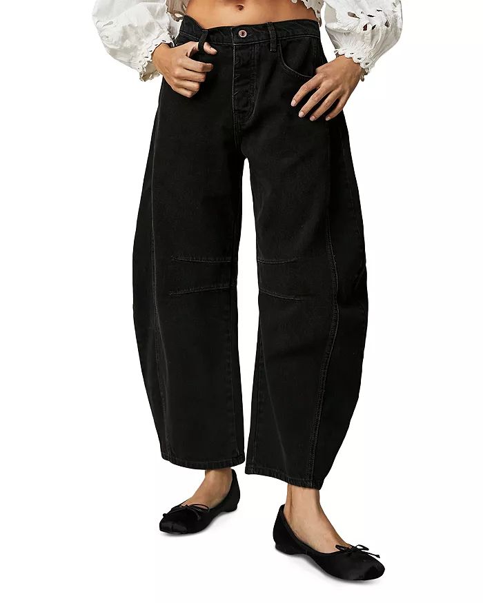 We the Free High Rise Cropped Wide Leg Barrel Jeans in Soundwaves | Bloomingdale's (US)
