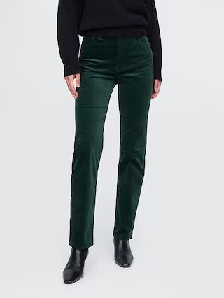 High Rise Velvet '90s Straight Pants | Gap (CA)