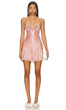 For Love & Lemons Shai Mini Dress in Pink from Revolve.com | Revolve Clothing (Global)
