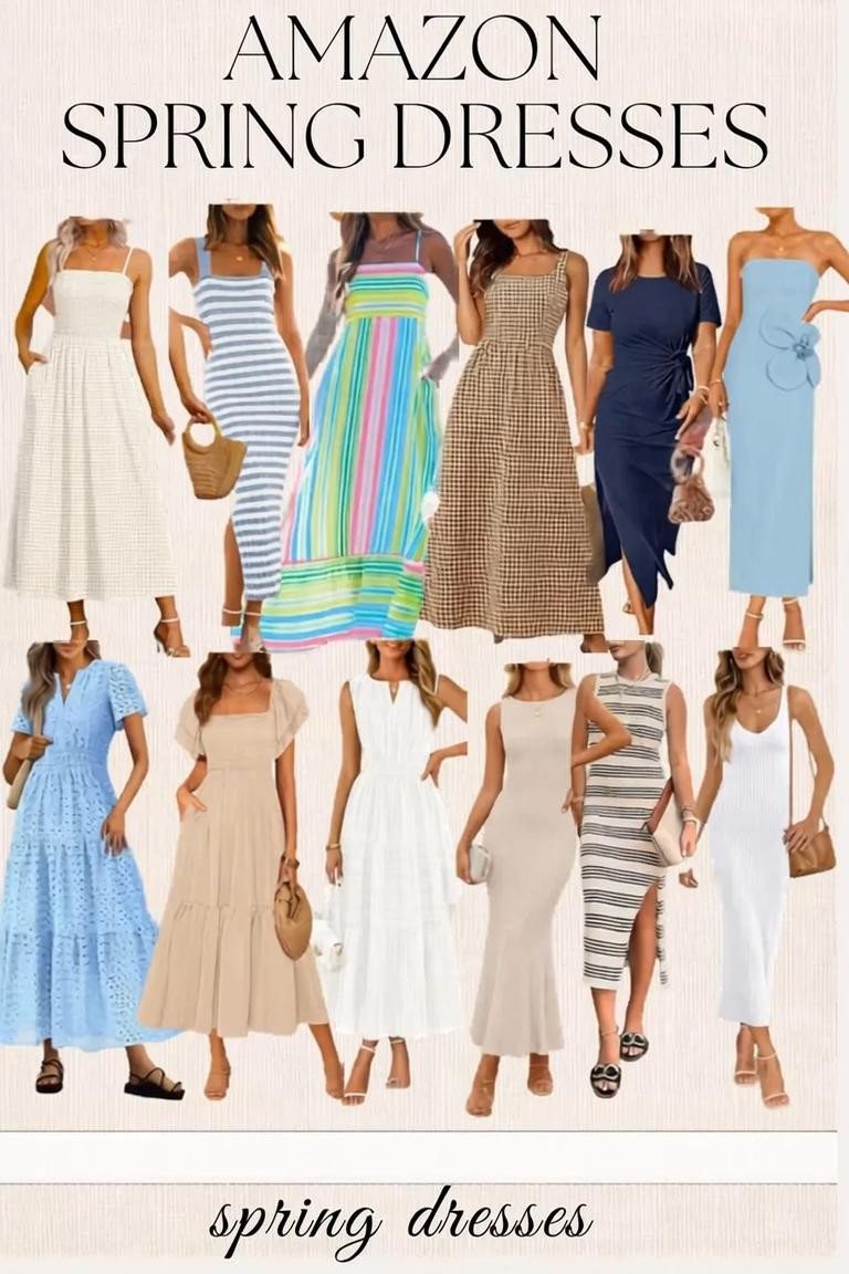 Amazon Spring Dresses 🌸 Fresh & Feminine Outfit Inspo Soft florals, pastel hues, and flattering silhouettes — these Amazon spring dresses are perfect for weddings, brunch dates, vacations, and everyday chic looks 💕 From flowy maxis to sleek bodycon styles, each piece is comfy, affordable, and easy to dress up or down. Just add sandals or heels and you’re ready for spring ✨ #amazondresses #springfashion #springoutfits #amazonfinds #weddingguestdress #femininefashion #pastelstyle #ltkfashion #affordablestyle #momstyle #pinterestfashion #outfitideas