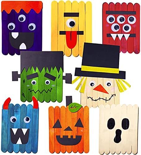 8 Pack Halloween Crafts Kits for Kids Halloween Arts and Crafts Supplies Halloween Toys Monster DIY  | Amazon (US)