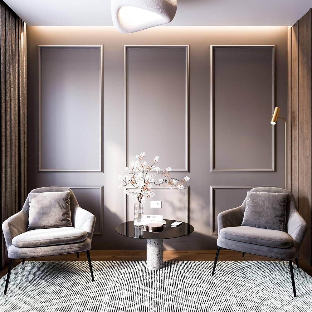 Pre-Cut Wall molding kit Pieces, All Edges precut, Factory Primed Wall molding Pieces to Make 3 t... | Amazon (US)