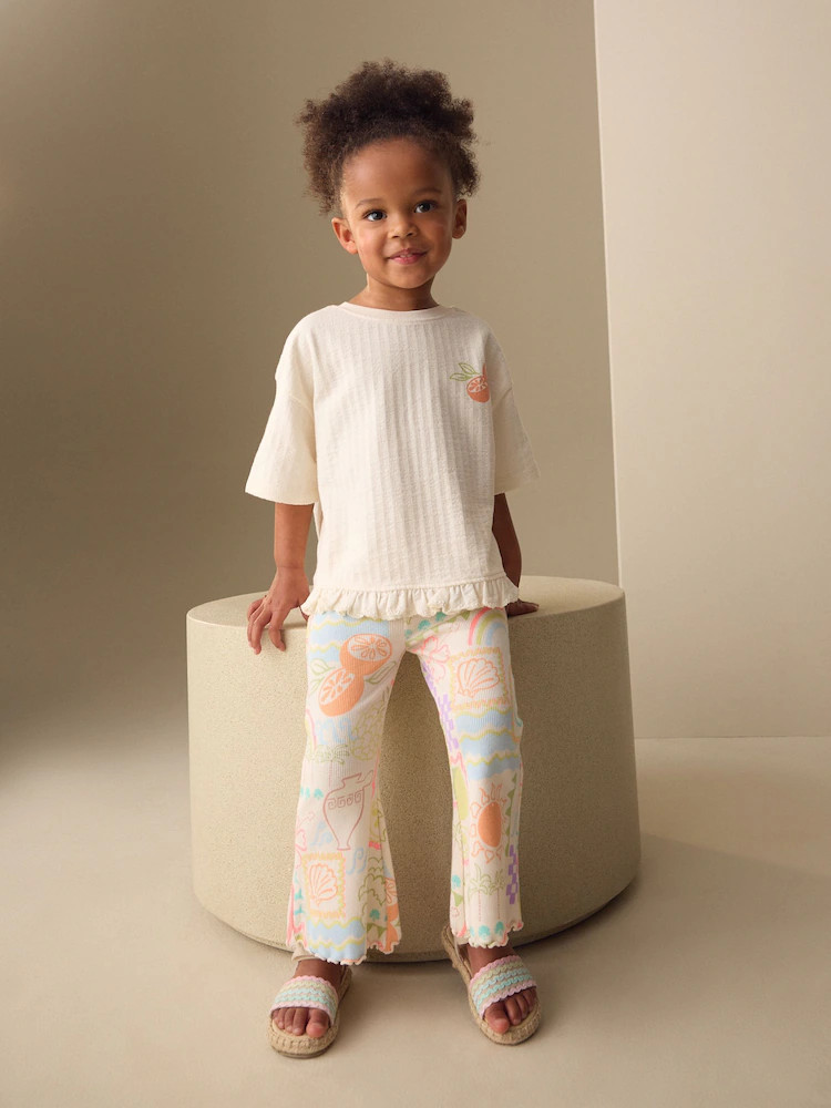 White Rainbow Short Sleeve Top and Flare Set (3mths-7yrs) | Next US