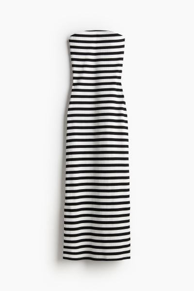 Ribbed Bandeau Dress - White/striped - Ladies | H&M US | H&M (US + CA)