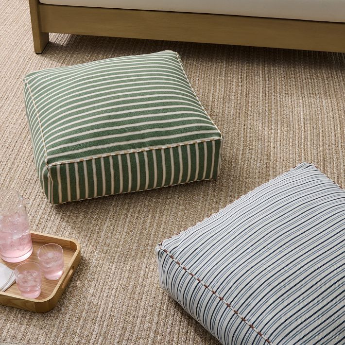 Outdoor Marine Stripe Floor Pillow | West Elm (US)