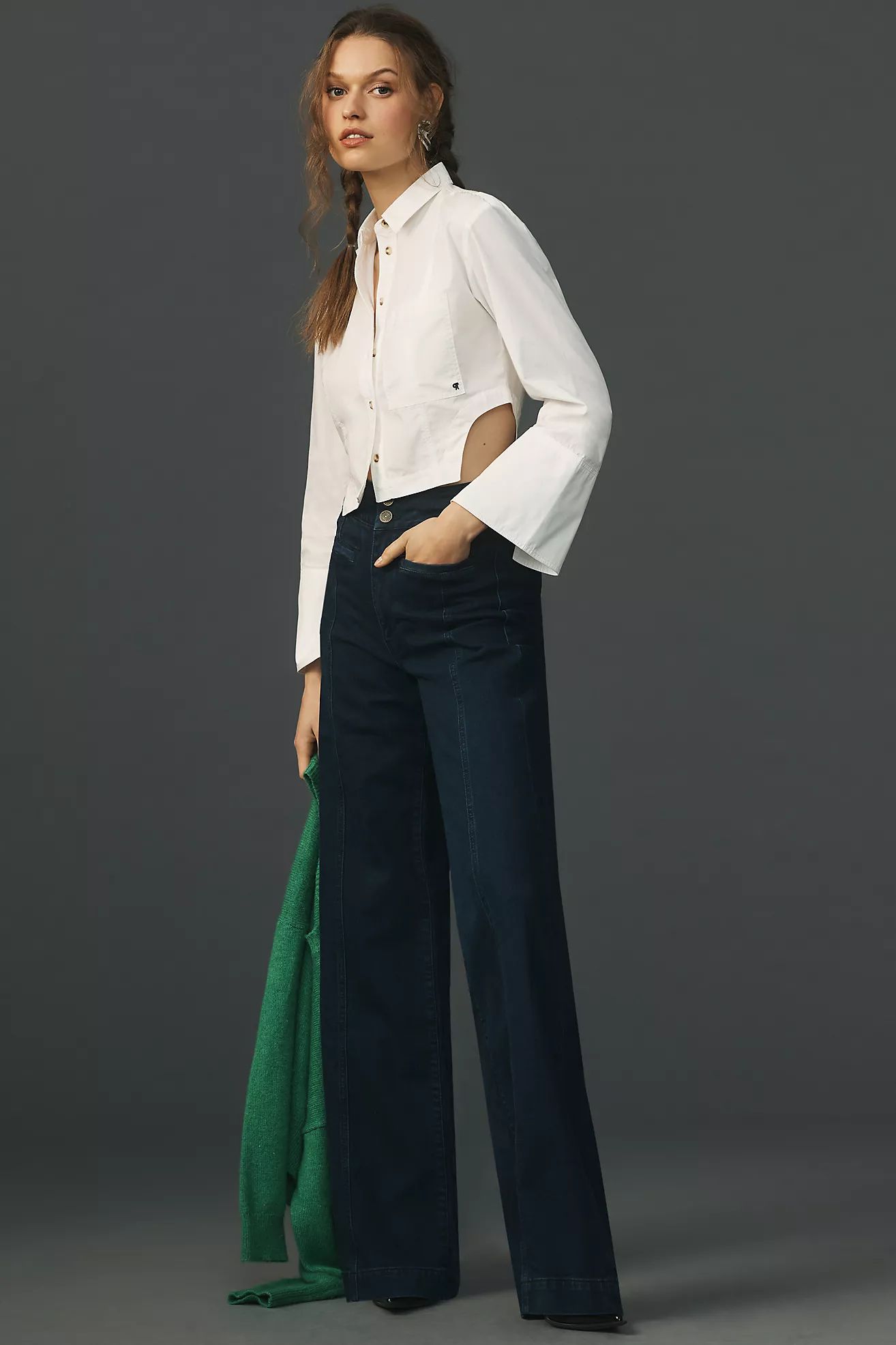 Frame Tailored High-Rise Wide-Leg Jeans | Anthropologie (US)