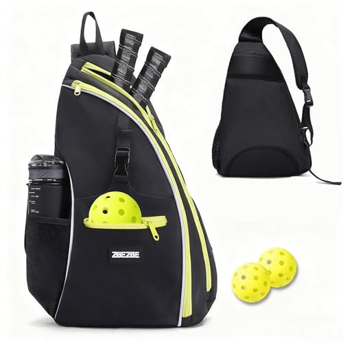 ZBEZBE Pickleball bag,pickleball backpack for man and women-Pickleball/Tennis/Badminton Rackets, Water Resistant with Adjustable Shoulder Bag and Fence Hook, Quick Release Clips | Amazon (US)