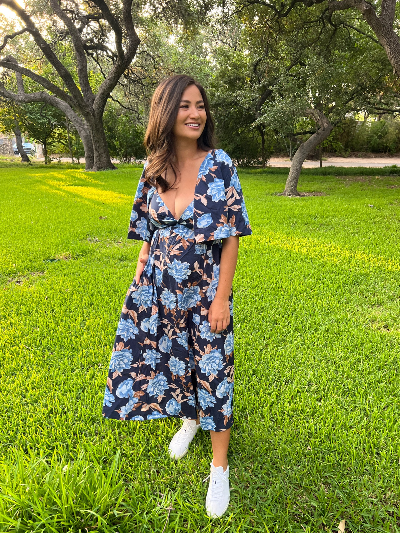 abercrombie twist front midi dress heynasreen on LTK