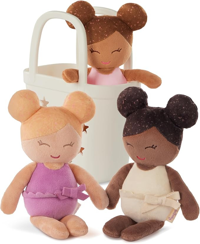 LullaBaby Bath Dolls Set, 3 Soft Plush Water Play Dolls with Basket | Includes 3 water-safe plush... | Amazon (US)