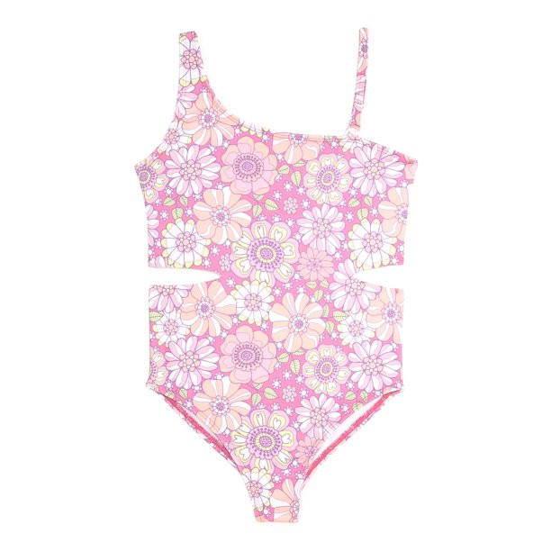 THEME by Ariella Girls One-Piece Cutout Swimsuit, Sizes 7-16 - Walmart.com | Walmart (US)