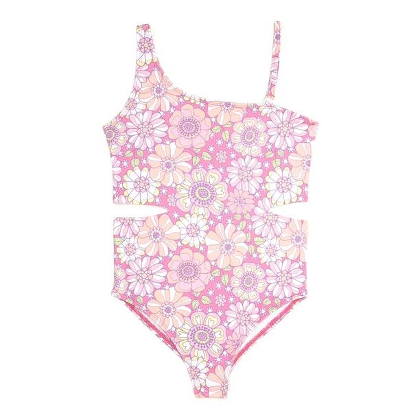 THEME by Ariella Girls One-Piece Cutout Swimsuit, Sizes 7-16 - Walmart.com | Walmart (US)