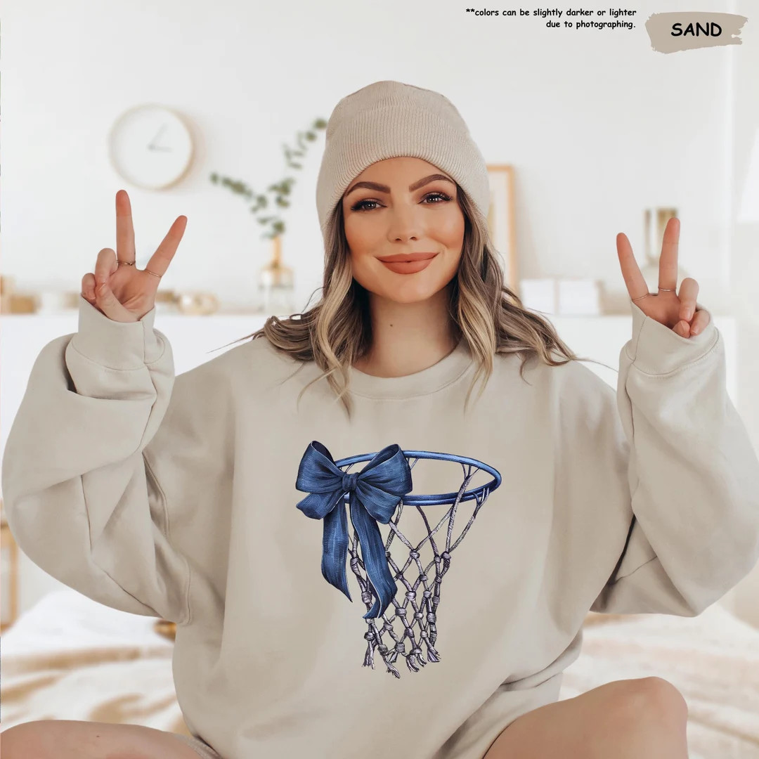 Coquette Basketball Sweatshirt, Basketball Mom Sweatshirt, Basketball Hoodie, Basketball Lover Gi... | Etsy (US)