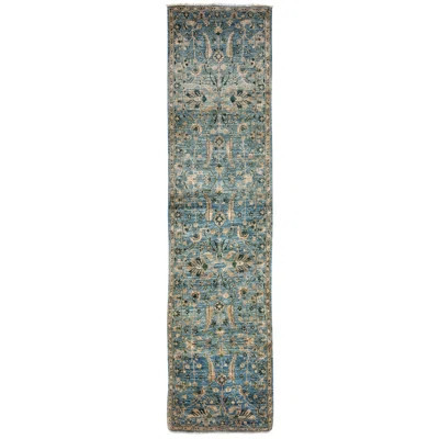One-of-a-Kind Hand-Knotted New Age 2'6" x 10'5" Area Rug in Black/Ivory | Wayfair North America