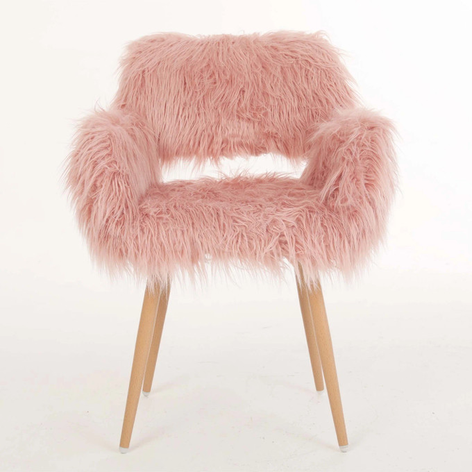 Click for more info about Mercer41 Chic Faux Fur Dining Chair with Metal Frame | Wayfair