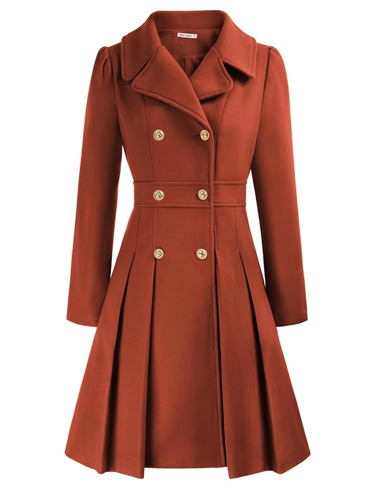 GRACE KARIN 2024 Women's Fashion Trench Coat Notch Lapel Double Breasted Thick A Line Pea Coats J... | Amazon (US)