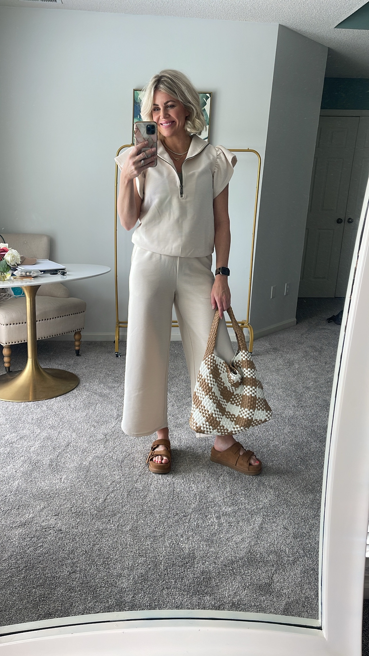 A set as cute as this is a must-have!! 😍😍
Comment: SET and I’ll DM everything right over to you! 

I love the textured fabric, the sleeves 🤩 and zipper details!! This set comes in several colors and is true to size. Dress this it up or down. Beyond cute!! 

The Ugg Platform Sandals are a splurge and worth EVERY penny!!! The purse has quickly become the one I use everyday 😍🤩🙌🏼

#amazonpartner #amazonmusthaves #ugg #amazonforthewin #outfitoftoday #midlifewear #midlifeglowup #whattowear #amazonfavorites 

#LTKFindsUnder50 #LTKSaleAlert #LTKOver40