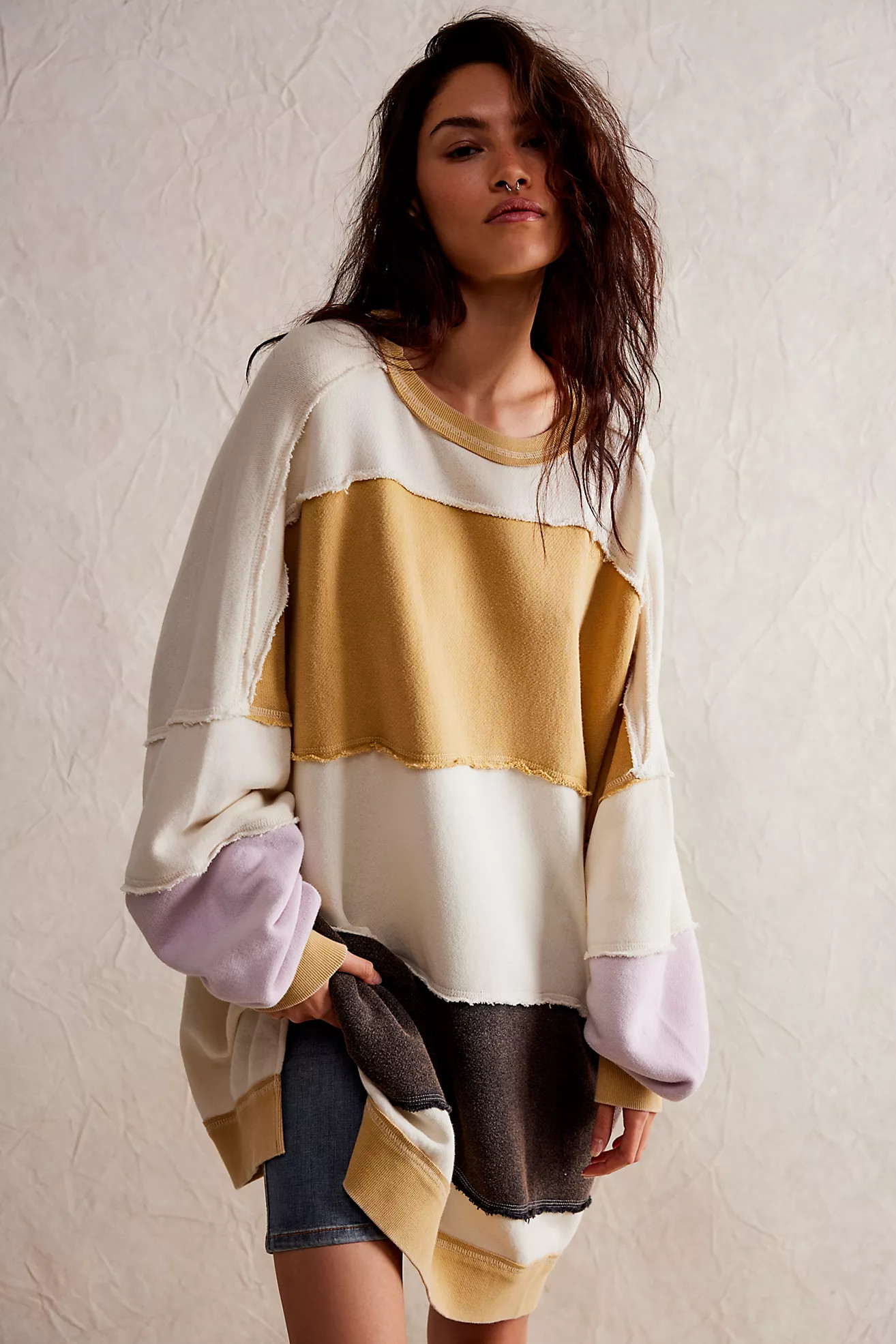 We The Free Rugby Stripe Sweatshirt | Free People (Global - UK&FR Excluded)