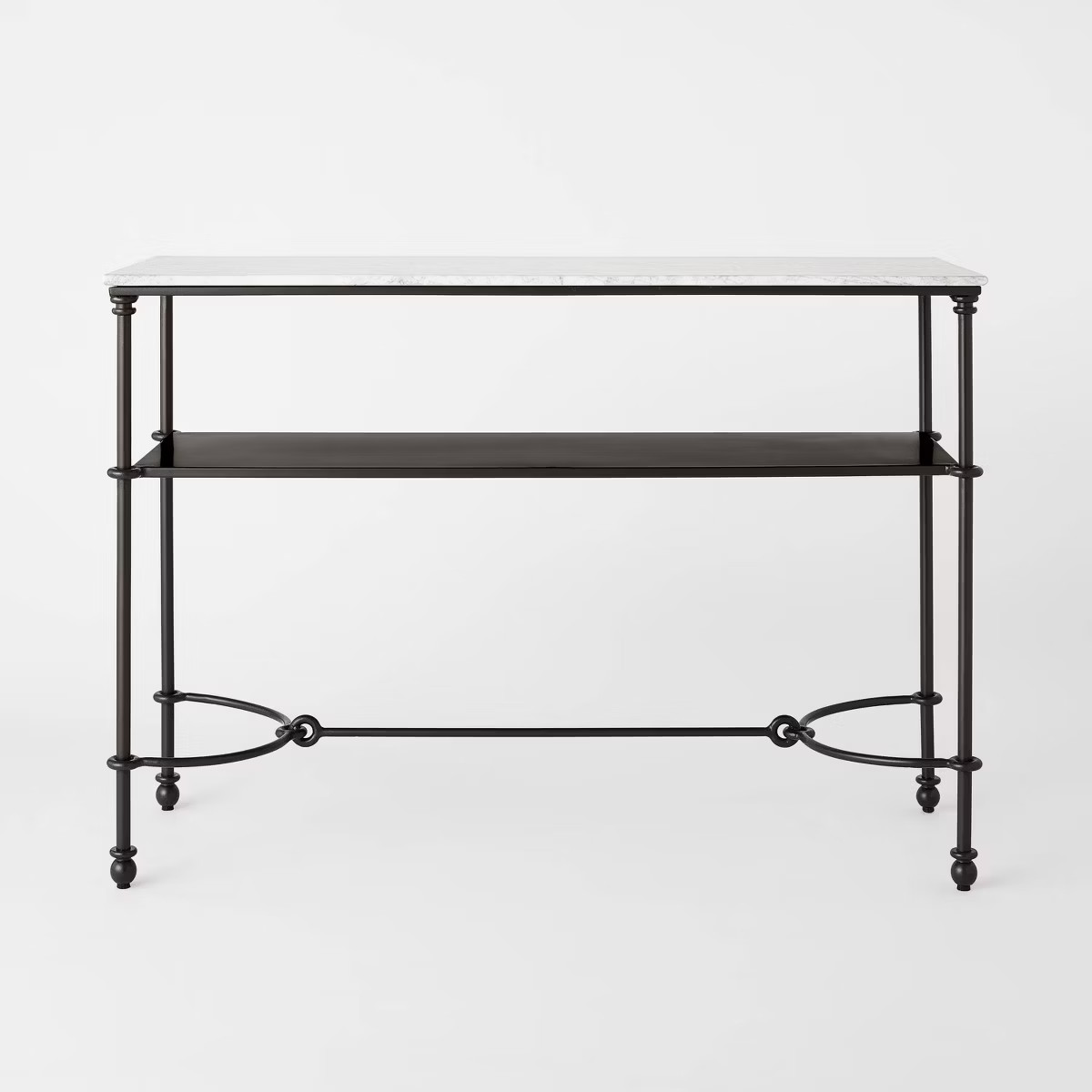 Metal and Marble Console Table with Shelf White Carrara Marble/Dark Bronze - Threshold™ designe... | Target