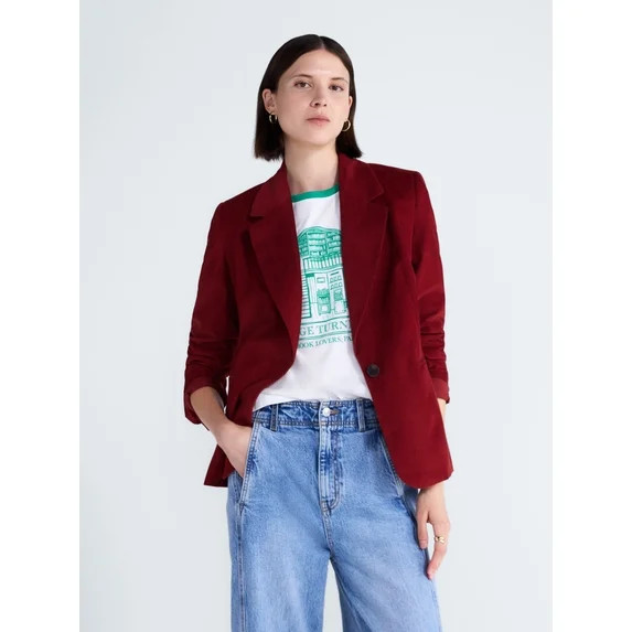 Free Assembly Women's and Women's Plus The Belmont Single Breasted Blazer, Sizes XS-4X | Walmart (US)
