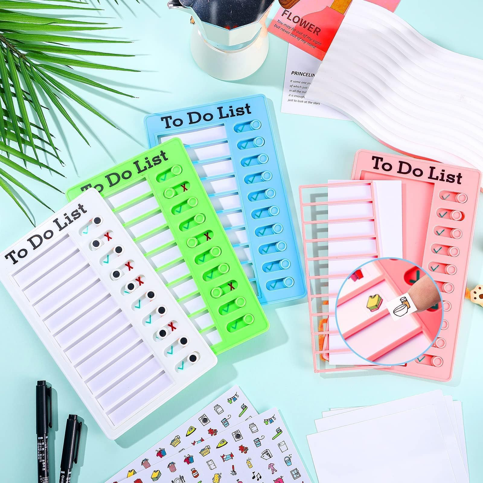 4 Pieces Kids Chore Chart To Do List Checklist Board ADHD Tools for Kids Daily Routine Chart with... | Amazon (US)