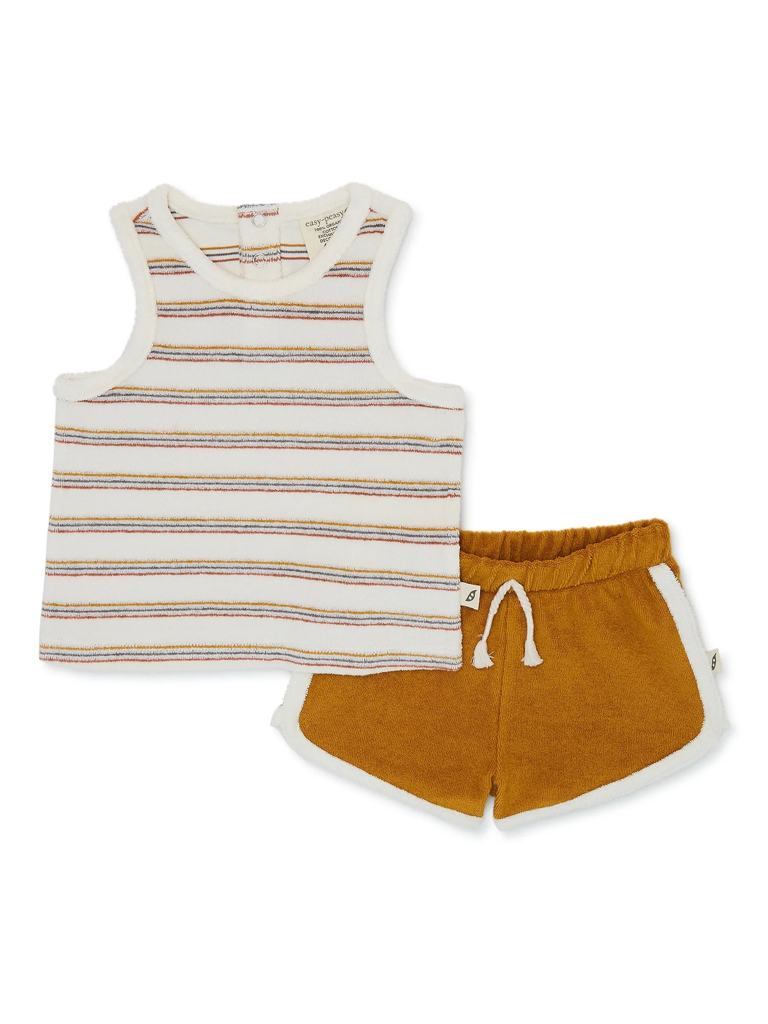 easy-peasyeasy-peasy Baby's Terry Cloth Tank Top and Dolphin Shorts Outfit Set, 2-Piece, Sizes 0M... | Walmart (US)