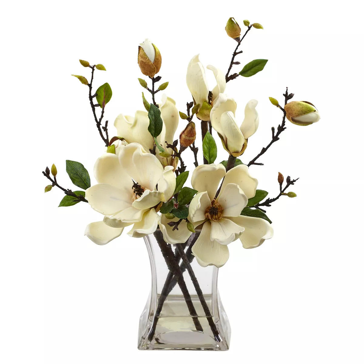 Nearly Natural Magnolia Arrangement with Vase | Target