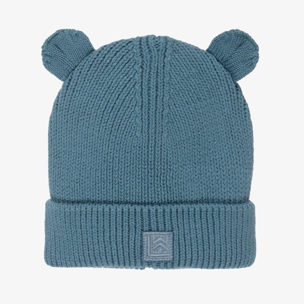 Blue Cotton Knit Beanie Hat | Childrensalon