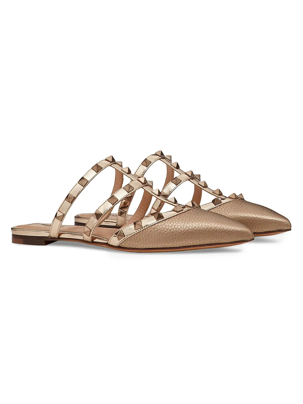 Metallic Rockstud Mules | Saks Fifth Avenue