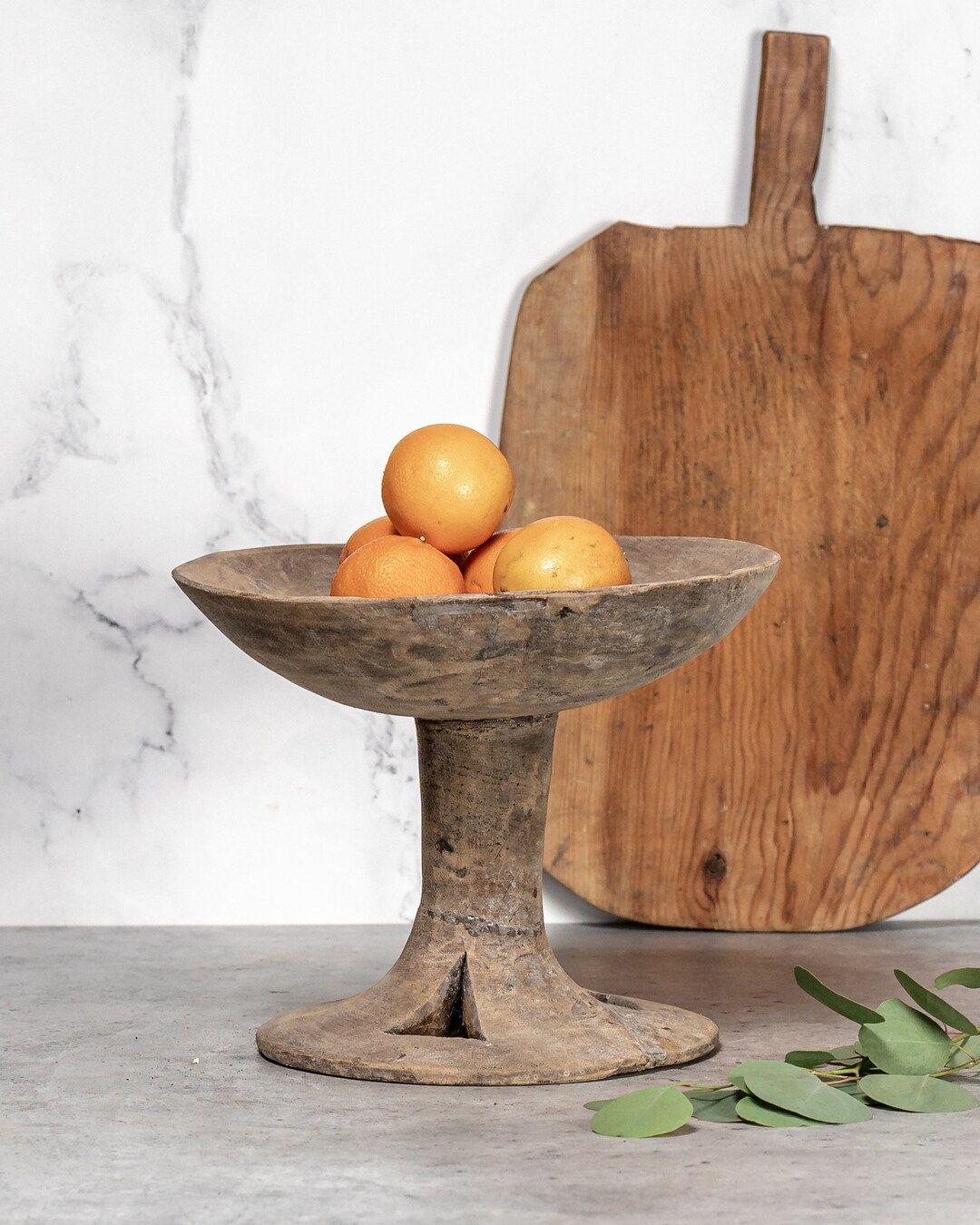 Vintage Wooden Pedestal Fruit Bowl free Shipping - Etsy | Etsy (US)