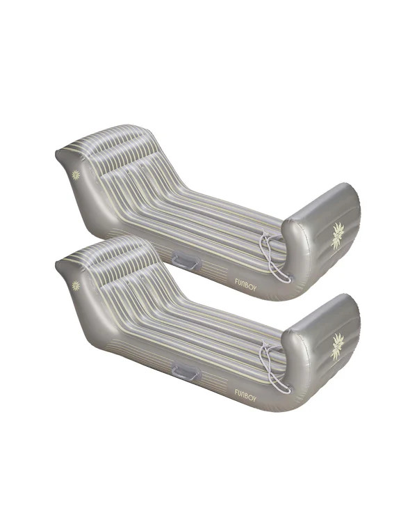 Silver Striped Snow Sleigh Sled - 2 Pack | FUNBOY