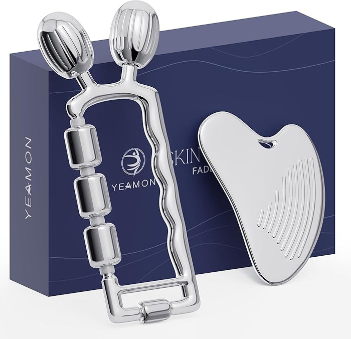 Yeamon Gua Sha Facial Tools & Face Roller Set, Stainless Steel Gua Sha & 3-in-1 Face Rollers for ... | Amazon (US)