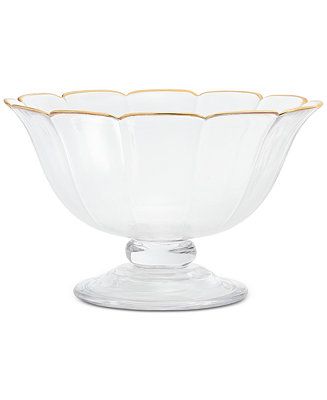 Martha Stewart Collection Footed Serve Bowl with Gold Edge, Created for Macy's & Reviews - Servew... | Macys (US)