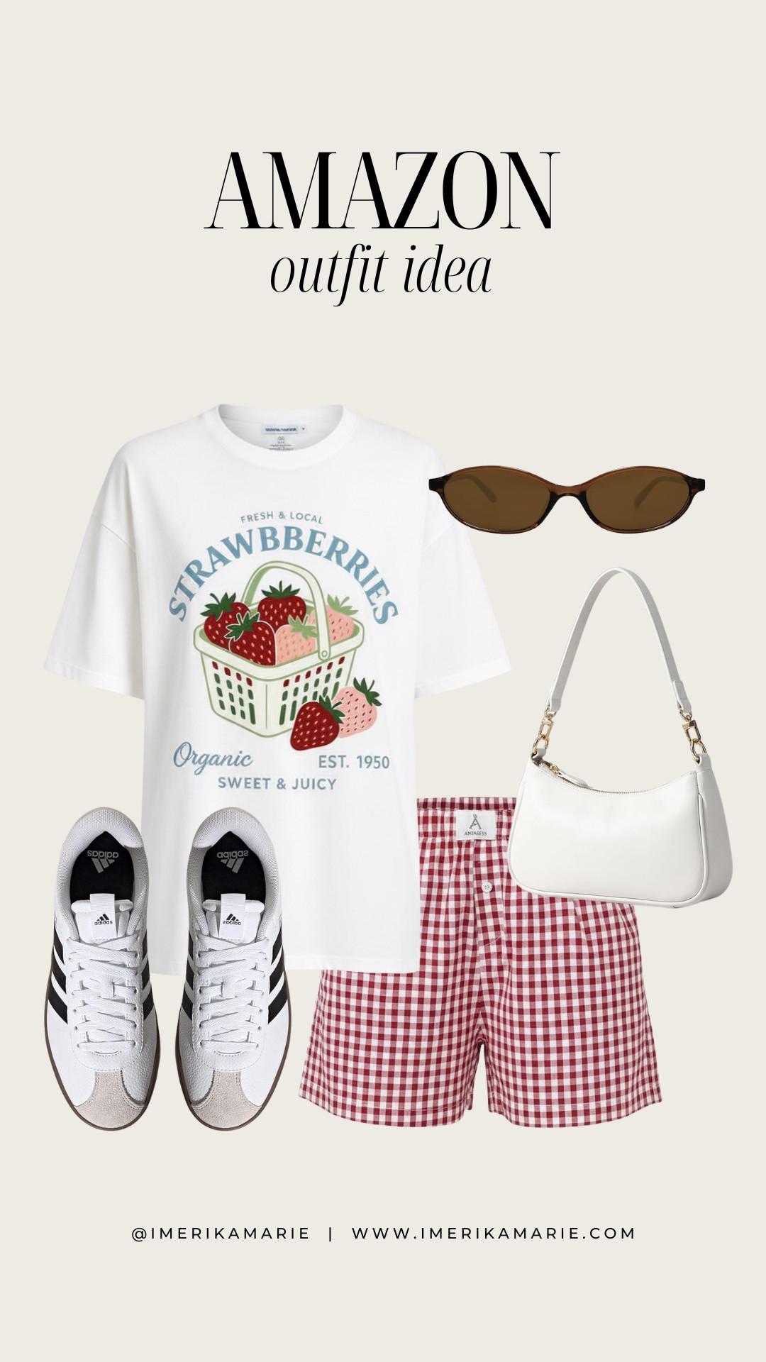 Amazon Outfit Idea

What to wear to the farmer's market, coffee shop or summer day.

Red gingham shorts, graphic t-shirt, and adidas sneakers. 

 #LTKootd #LTKSeasonal #LTKPetite