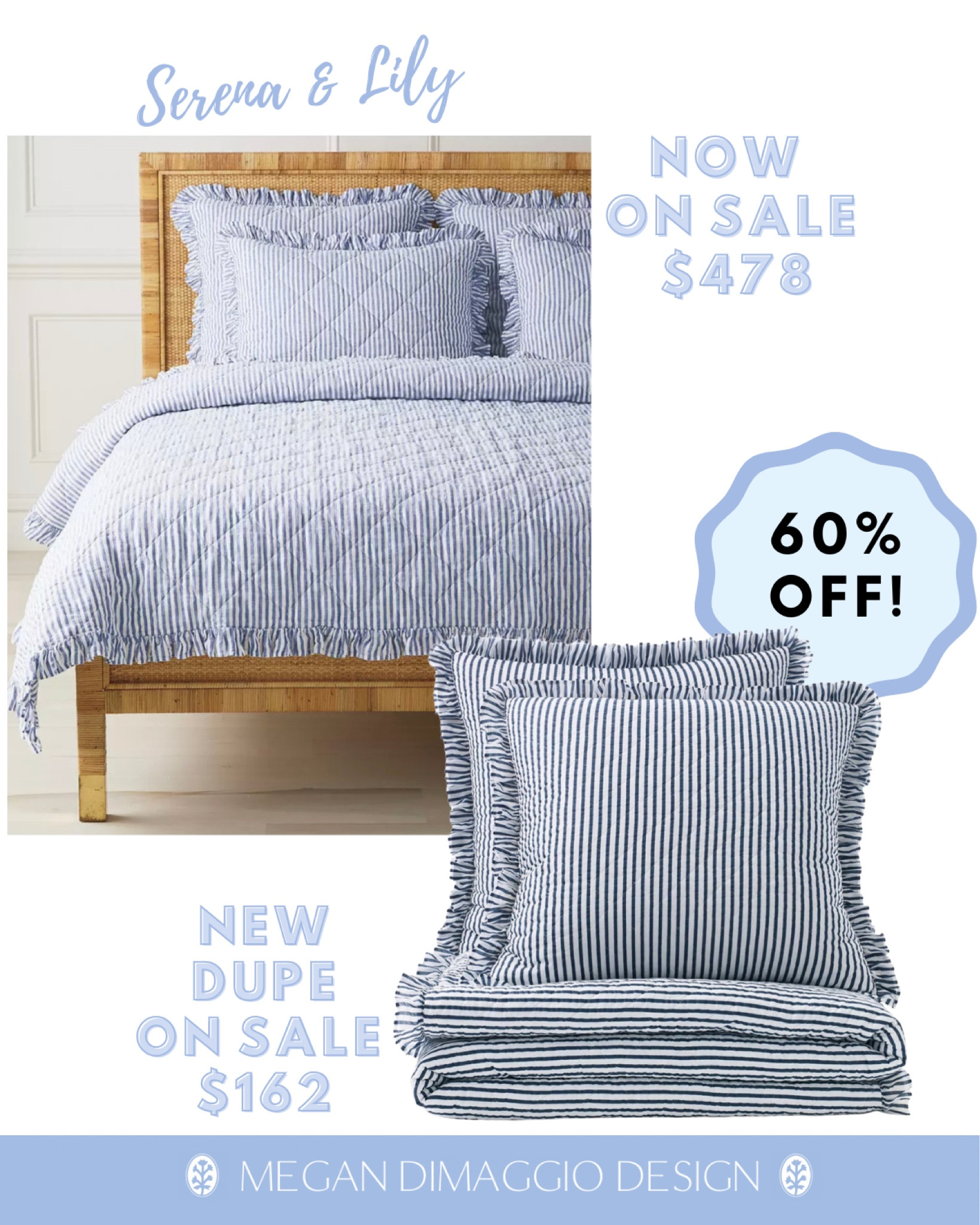 Brand new Serena & Lily dupe bedding alert!! 😍🙌🏻 Finally found a decent look for less Nantucket stripe quilt in blue!! This dupe quilt is now $162 for a king size vs. the real deal that’s also on sale but for $478! Plus the dupe has shams you can buy for just $42!! 🏃🏼‍♀️🏃🏼‍♀️🏃🏼‍♀️

#LTKFind #LTKsalealert #LTKhome