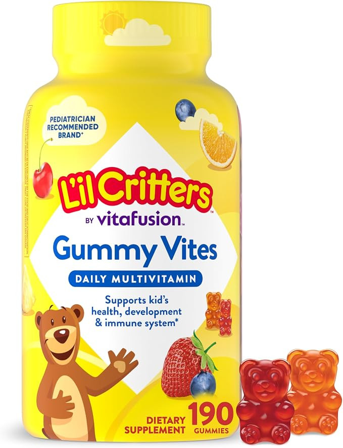 L'il Critters Gummy Vites Kids Multivitamin | 190 Gummies with Vitamins A, B, C, D, E | Assorted ... | Amazon (US)