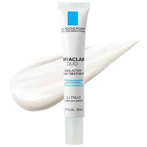 La Roche-Posay Effaclar Duo Dual Action Acne Spot Treatment Cream with Benzoyl Peroxide Acne Treatment for Acne and Blackheads, Lightweight Sheerness, Safe For Sensitive Skin ,0.7 Fl Oz | Amazon (US)
