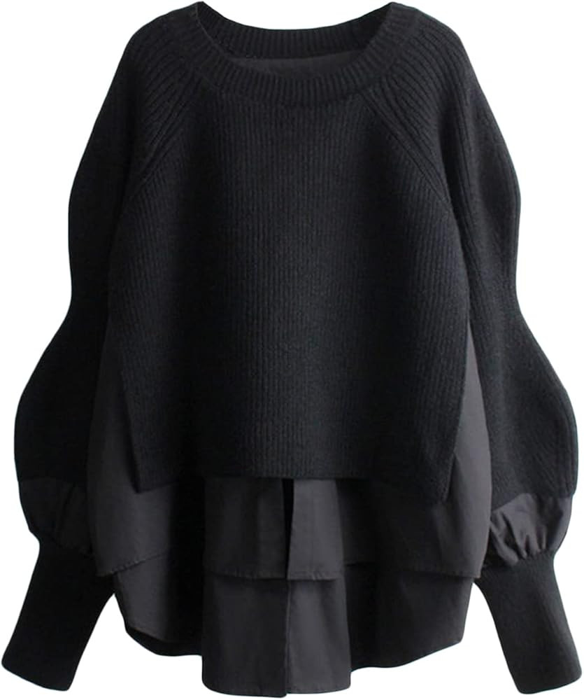 Womens Casual Long Sleeve Sweaters Tops Loose Soft Crew Neck Pullover Shirt Fashion Solid Color S... | Amazon (US)