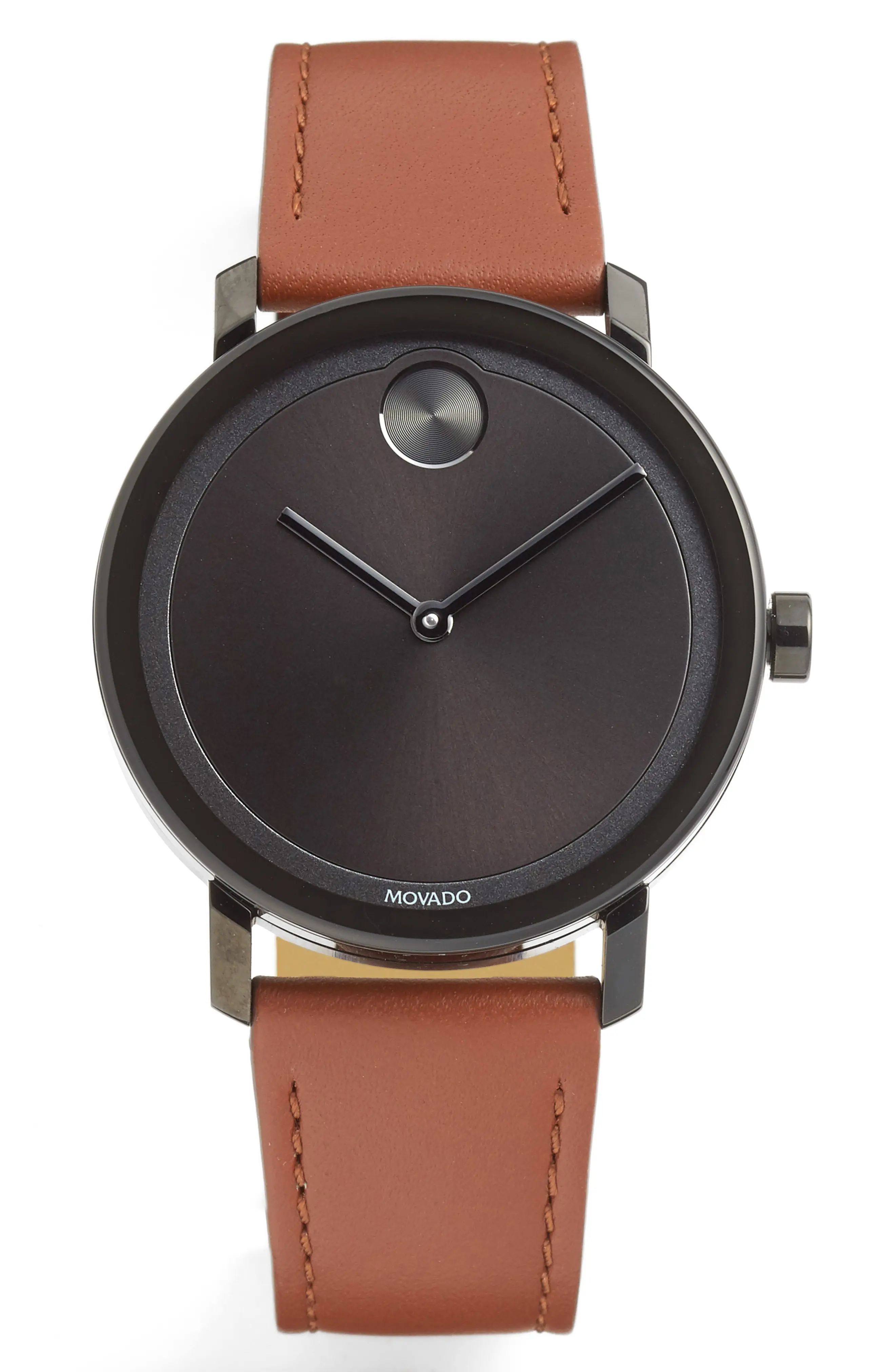 Movado Bold Evolution Leather Strap Watch, 40mm | Nordstrom
