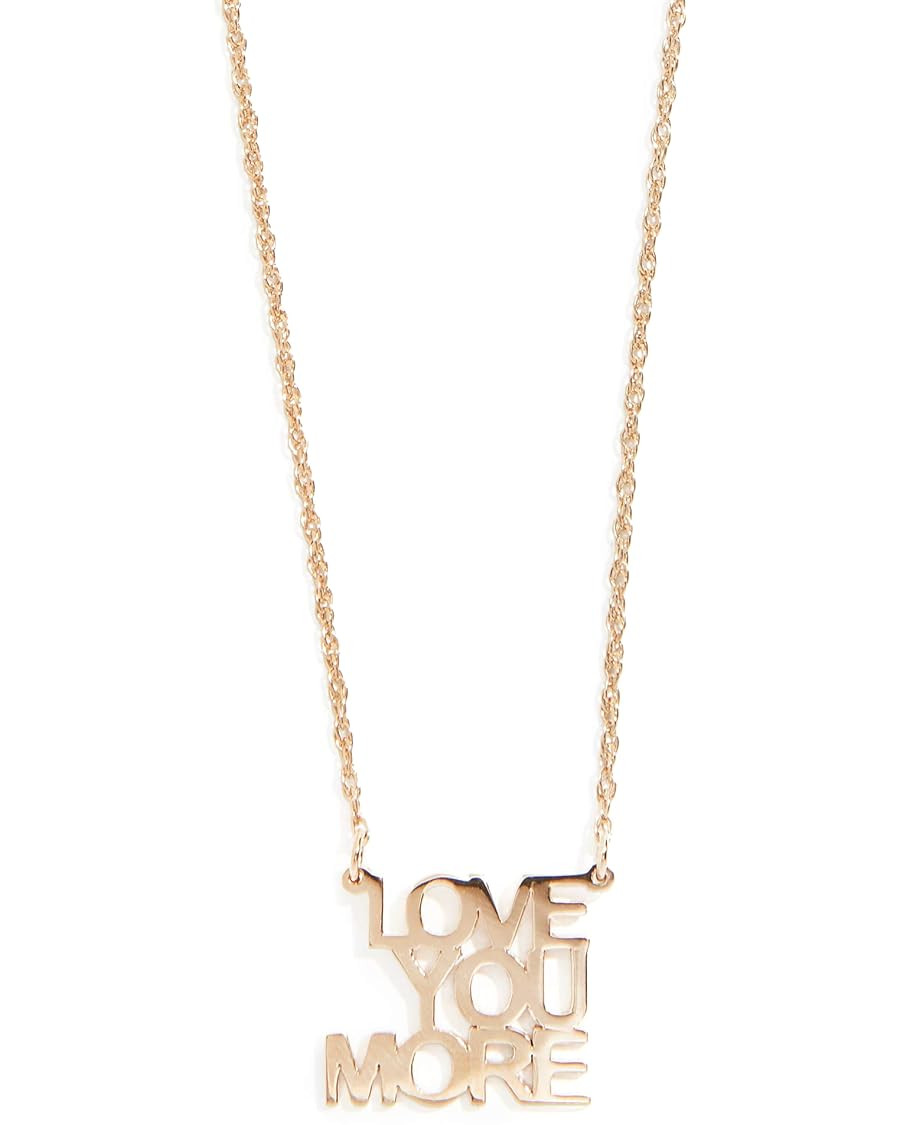 Jennifer Zeuner Jewelry Women's Love You More Mini Necklace and Love You More Mini Pendant, Gold,... | Amazon (US)
