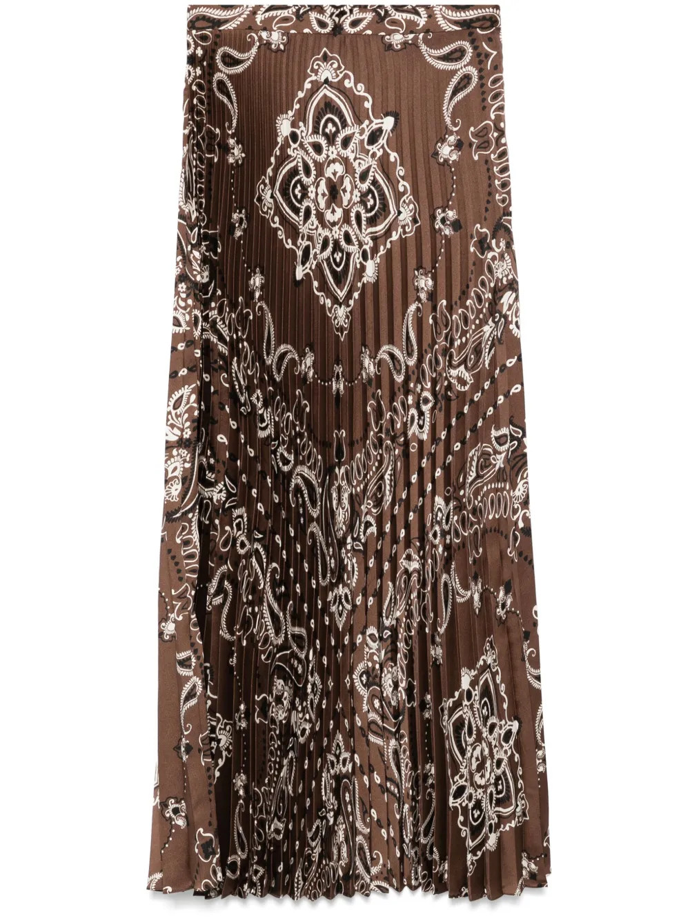 SANDRO Pleated Maxi Skirt | Brown | FARFETCH | Farfetch Global