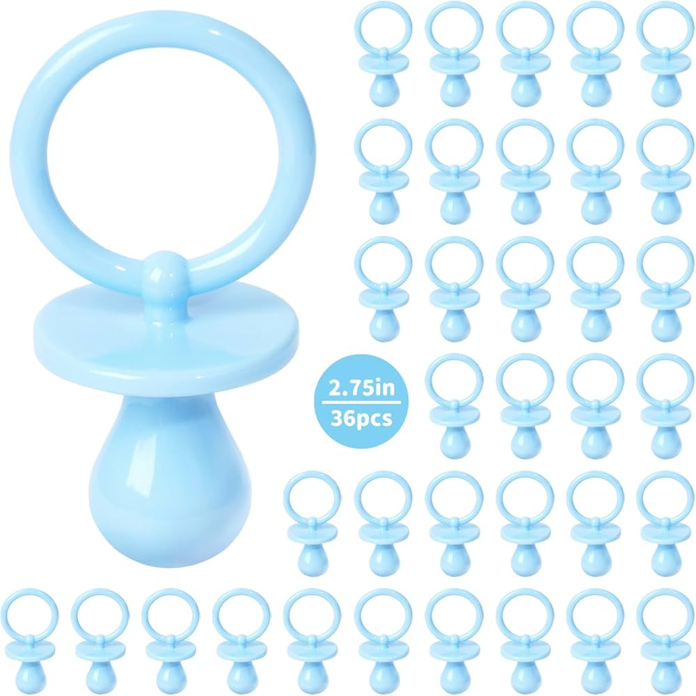 36 Plastic Pacifiers for Baby Shower Game, 2.75’’ Baby Shower Pacifiers, Blue Pacifiers for B... | Amazon (US)