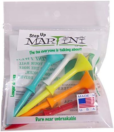 Martini Golf Tees DMT007 Durable Plastic Step-UP Tees (5 Pack), Assorted Colors, 3.25" | Amazon (US)