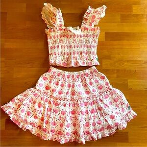 Hill House Paz Mermaid Linen Set Two Piece White Skirt Top Medium | Poshmark